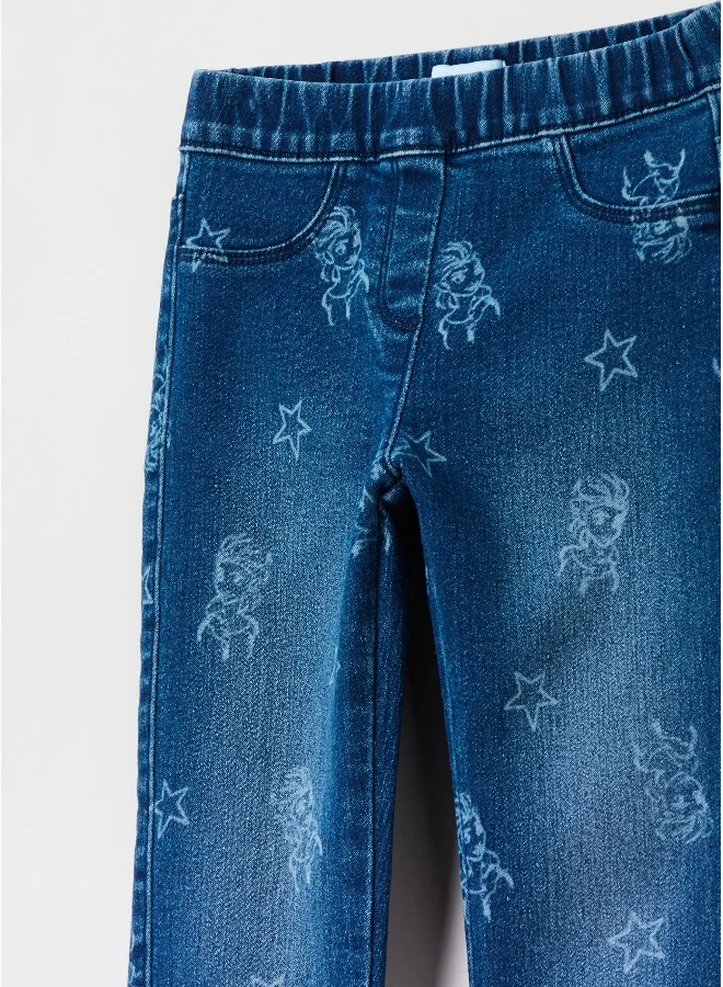 او في اس Jeggings with Elsa and stars print