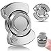 Chilvil 3in1 Fidget Spinner Toy for Adult Metal Slider Clicker Spinner Magnetic Easter Basket Stuffer for Adult Men Office Desk Toy Stress Anxiety Relief ADHD Magnet EDC Cool Gadget Gifts Silver - Image 2