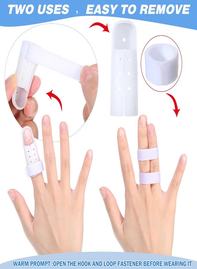 Pangda 10 Pieces Finger Splint Mallet Finger Support Splint Brace Plastic Support Protector for Adjustable Immobilizer for Basketball Joint Protection, 5 Sizes, White - Image 5