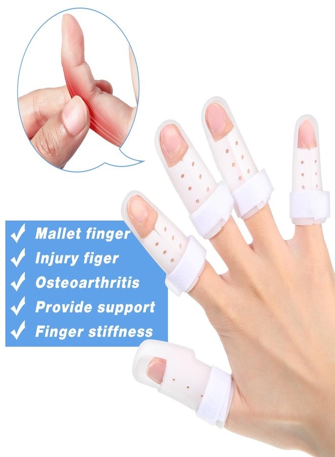 Pangda 10 Pieces Finger Splint Mallet Finger Support Splint Brace Plastic Support Protector for Adjustable Immobilizer for Basketball Joint Protection, 5 Sizes, White - Image 3