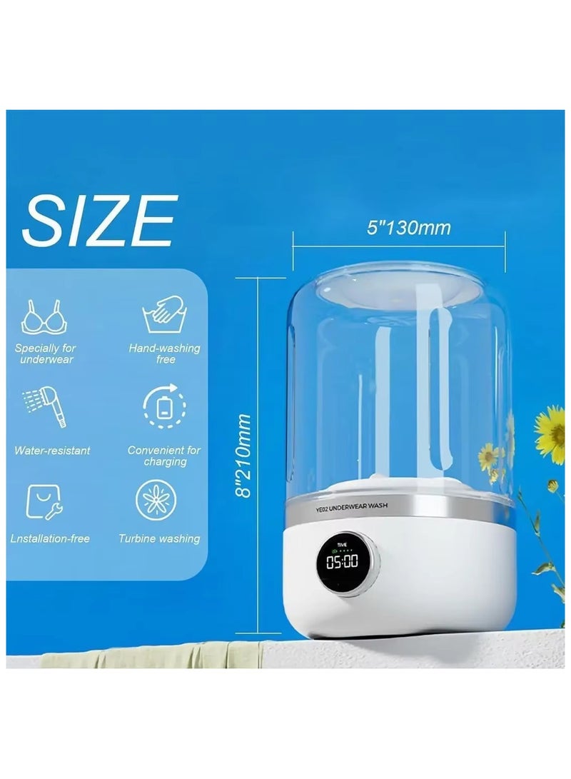 Wireless washing machine portable underwear cleaner 1L mini Socks Washing Machine Dehydratable Laundry Bucket  - Image 5