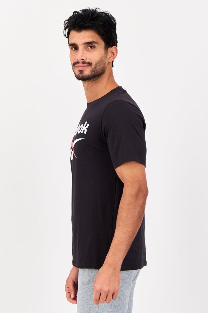 Reebok Men Sportswear Fit Short Sleeve Outdoor T-Shirt, Black - Image 2