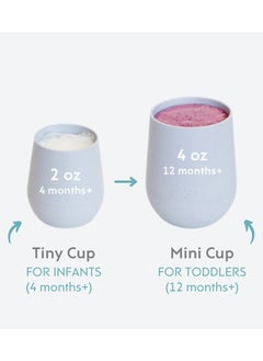 ezpz Tiny Baby Cup - 100% Silicone Training For Infants Designed By A Pediatric Feeding Specialist 4 Months+ - Pink  - Image 4