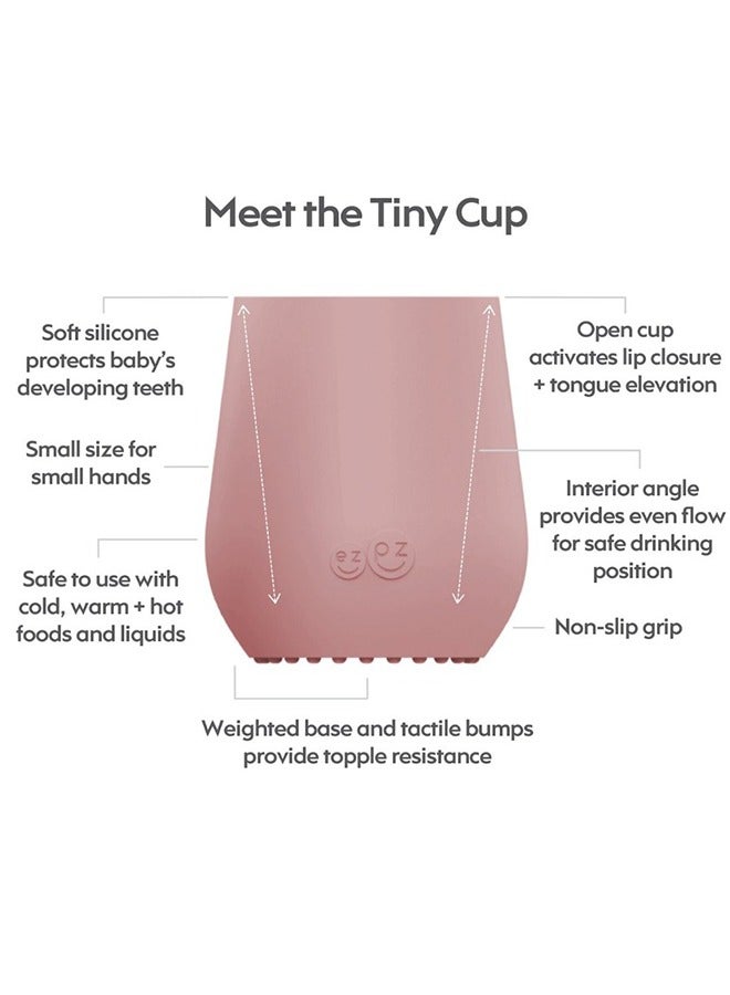 ezpz Tiny Baby Cup - 100% Silicone Training For Infants Designed By A Pediatric Feeding Specialist 4 Months+ - Pink - Image 3