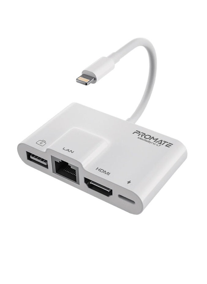 Promats Promate MediaSync-LT 4-in-1 Multimedia Hub with Lightning Connector  - Image 1