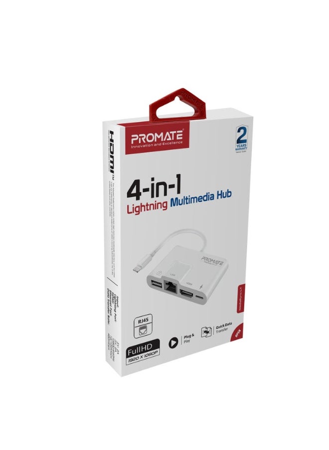 Promats Promate MediaSync-LT 4-in-1 Multimedia Hub with Lightning Connector  - Image 2