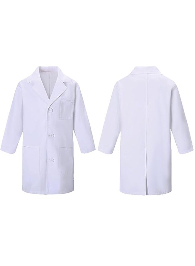 HALAMODO 4 Pcs Kids Doctor Scientist Lab Costume Set - White Coat with Role Play Accessories, Lab Coat for Boys & Girls Perfect for Science Themed Birthday Parties, Pretend Play, School Plays & Dress-Up - Durable Costume Gift  110cm - Image 4