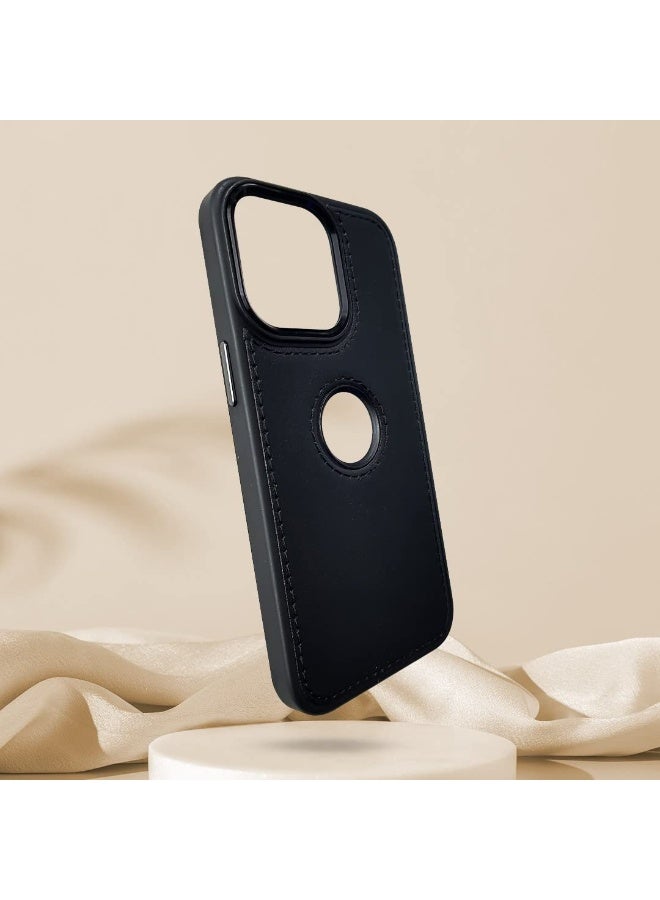 جراب iPhone 15 Pro Max من الجلد _خياطه وخامات عاليه _ اسود - Image 5