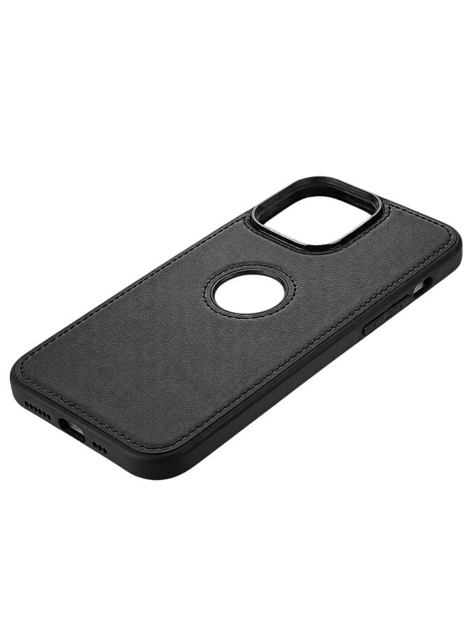 جراب iPhone 15 Pro Max من الجلد _خياطه وخامات عاليه _ اسود - Image 3