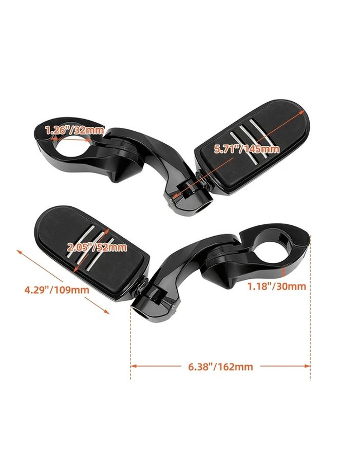 Electroplated Square Pattern Foot Pegs Engine Guard Highway for Touring Bikes - Image 2