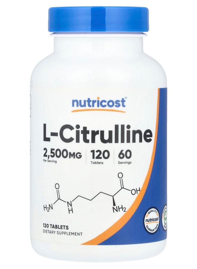 Nutricost L-Citrulline 2500 mg 120 Tablets (1250 mg per Tablet)