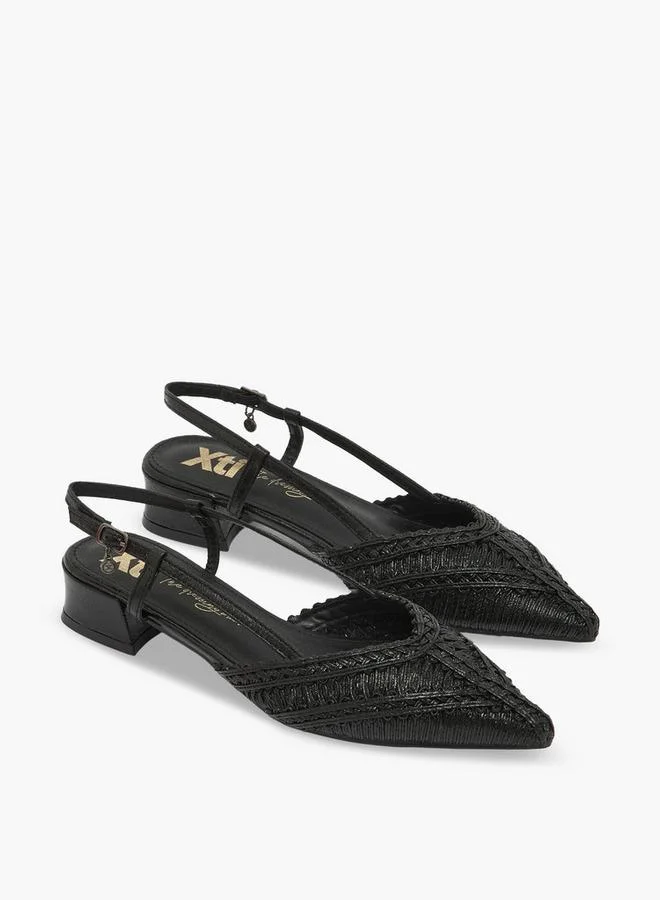 إكستي Women Pointed Toe Block Heel Mules