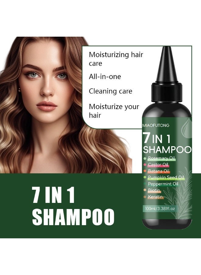NOVA Two bottles of 7-in-1 multi-effect shampoo: Deeply cleanses oily scalp while repairing dry hair, leaving it refreshed, bouncy, and smooth. - Image 2