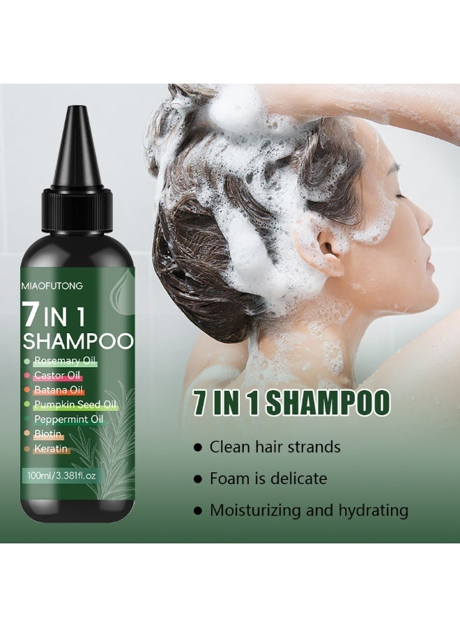 NOVA Two bottles of 7-in-1 multi-effect shampoo: Deeply cleanses oily scalp while repairing dry hair, leaving it refreshed, bouncy, and smooth. - Image 4