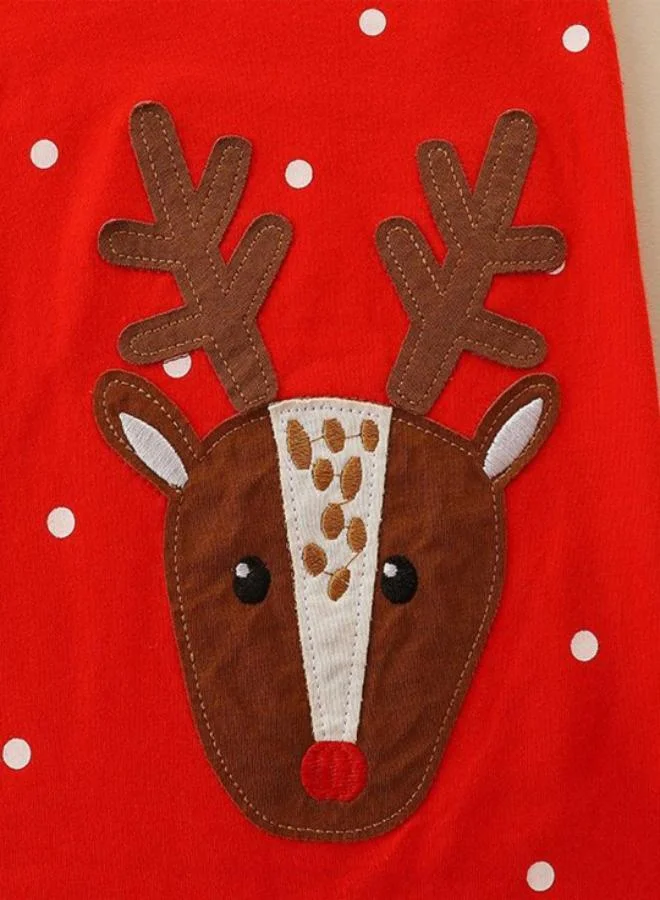 يونيكي Red A-Line Crew Neck Printed Dress