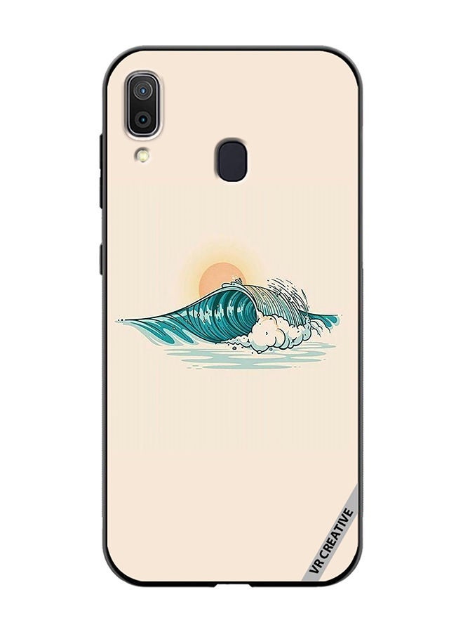 VR CREATIVE Protective Case Cover For Samsung Galaxy A30 Waves Design Multicolour - Image 1