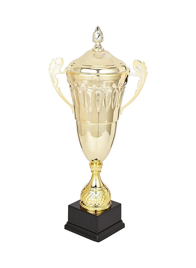 Charly 90111D Full White and Plain Glass Coppa Sportiva Trophy, Gold - Image 1
