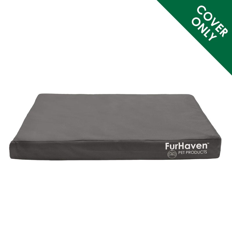 Furhaven Replacement Dog Bed Cover Water-Resistant Indoor/Outdoor Logo Print Oxford Polycanvas Mattress, Washable - Stone Gray, Jumbo Plus (XX-Large) - Image 2