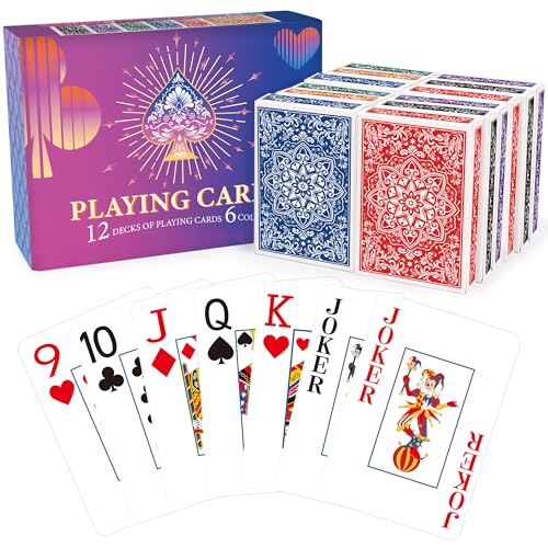 Wkchxd Playing Cards 24 Pack24 Decks of Cards Bulk Jumbo Poker Size Card Large Print Playing Cards for Adults Seniors 6 Colors Fun Poker Card for Party Supplies Family Game Night Camping Travel Games - Image 5