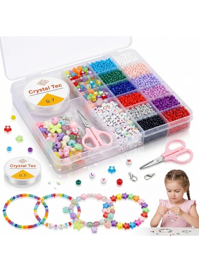 ARGT Bracelet Making Kit for Girls – Bead Jewelry Craft Set with Letter Beads, Charms & Organizer Box, Kids DIY Friendship Bracelet Gift Ages 5-12 - Image 1