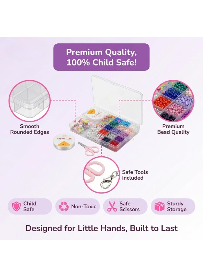 ARGT Bracelet Making Kit for Girls – Bead Jewelry Craft Set with Letter Beads, Charms & Organizer Box, Kids DIY Friendship Bracelet Gift Ages 5-12 - Image 4