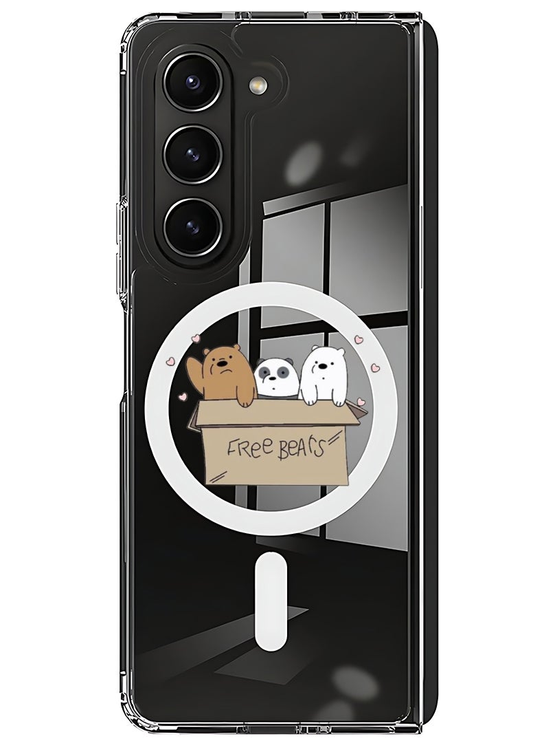 Theodor Magnetic Case for Samsung Galaxy Z Fold 6 Compatible with MagSafe Wireless Charging, Shockproof Phone Bumper Cover We are bears - Image 1