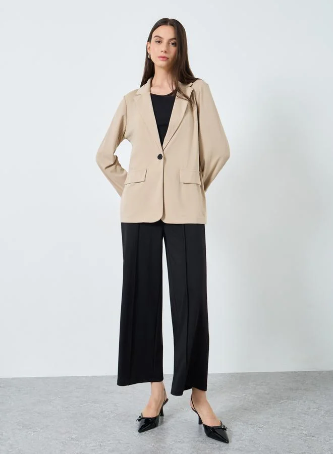 Take Two Take Two Solid Casual Blazer with Single Button