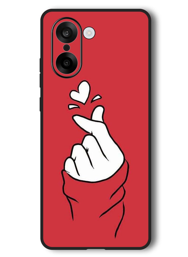 Theodor Case Compatible with OnePlus Nord CE 5 6.77 Inch Protection Shockproof Bumper Cover Snap Love Red - Image 1