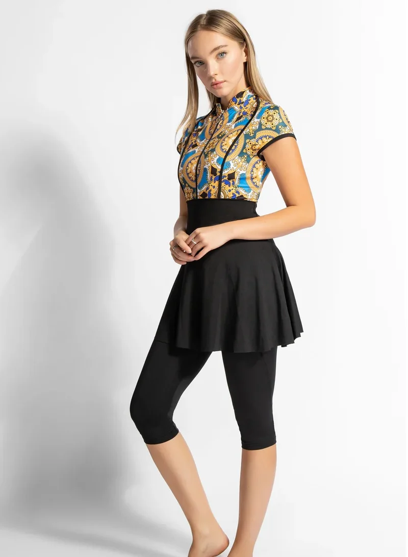 MINERVA SECRETS GOLDEN ROCOCO -Tankini With Top Beach Skirt And Pants