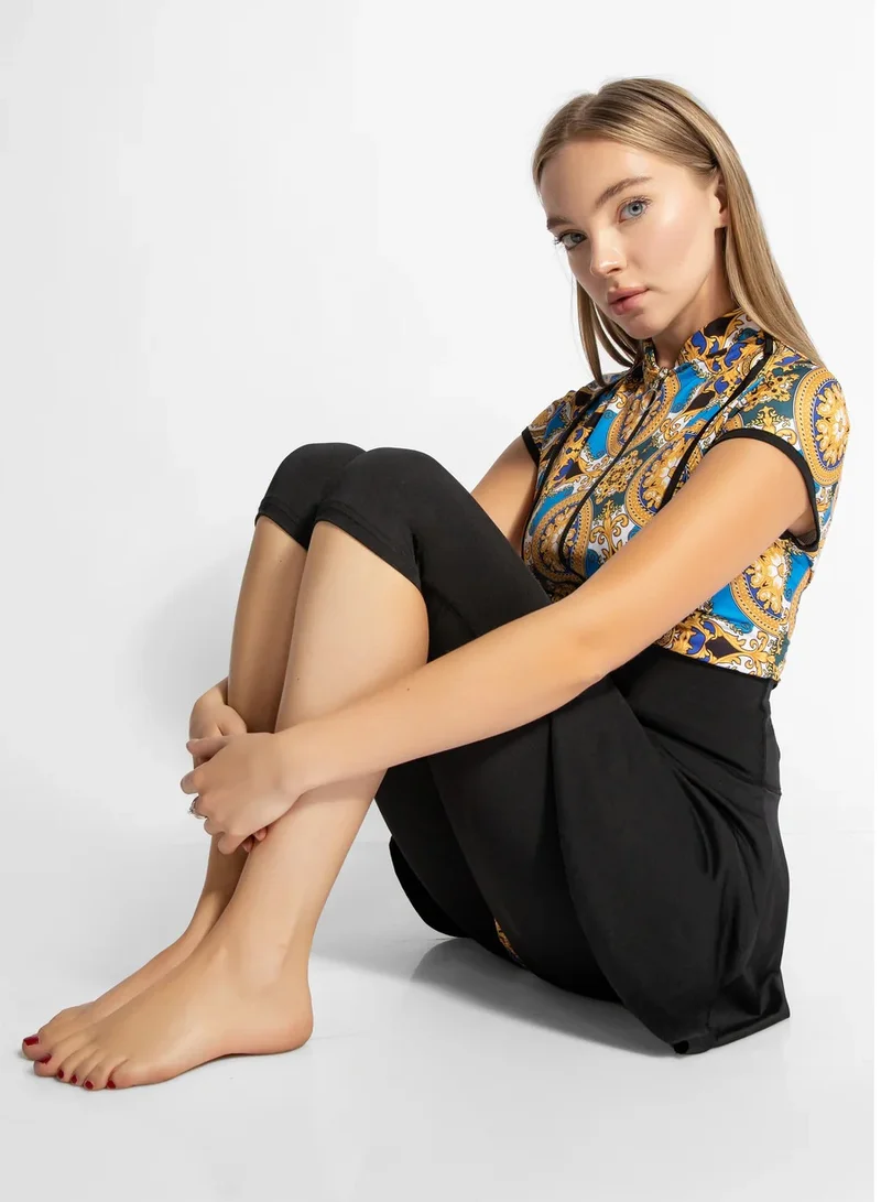 MINERVA SECRETS GOLDEN ROCOCO -Tankini With Top Beach Skirt And Pants