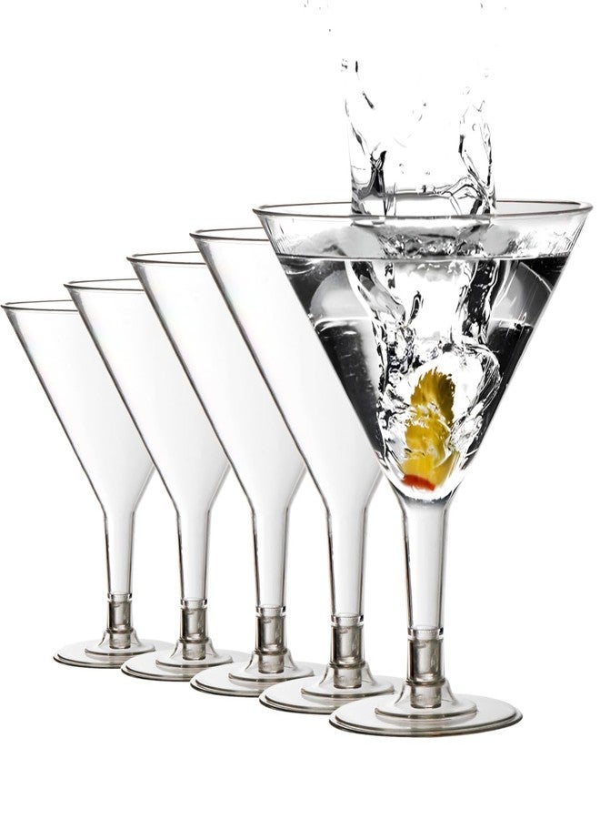 Youngever 12 Pack Plastic Cocktail Glasses, 8 Ounce Shatterproof Martini Cups, Reusable Cocktail Cups - Image 1