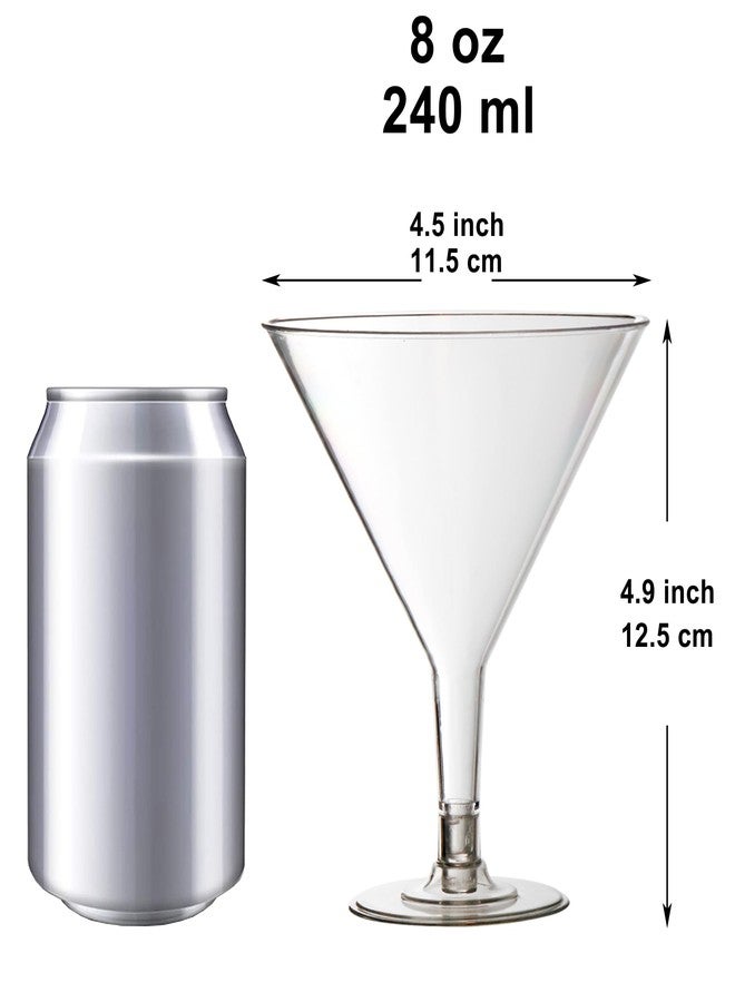 Youngever 12 Pack Plastic Cocktail Glasses, 8 Ounce Shatterproof Martini Cups, Reusable Cocktail Cups - Image 2