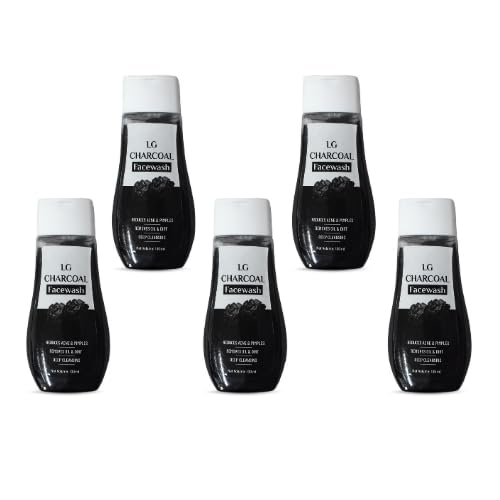 Charcoal Facewash for Reduces Acne Pimples Removes Oil Dirt Deep Cleansing 100 ML Pack of 5 - Image 1