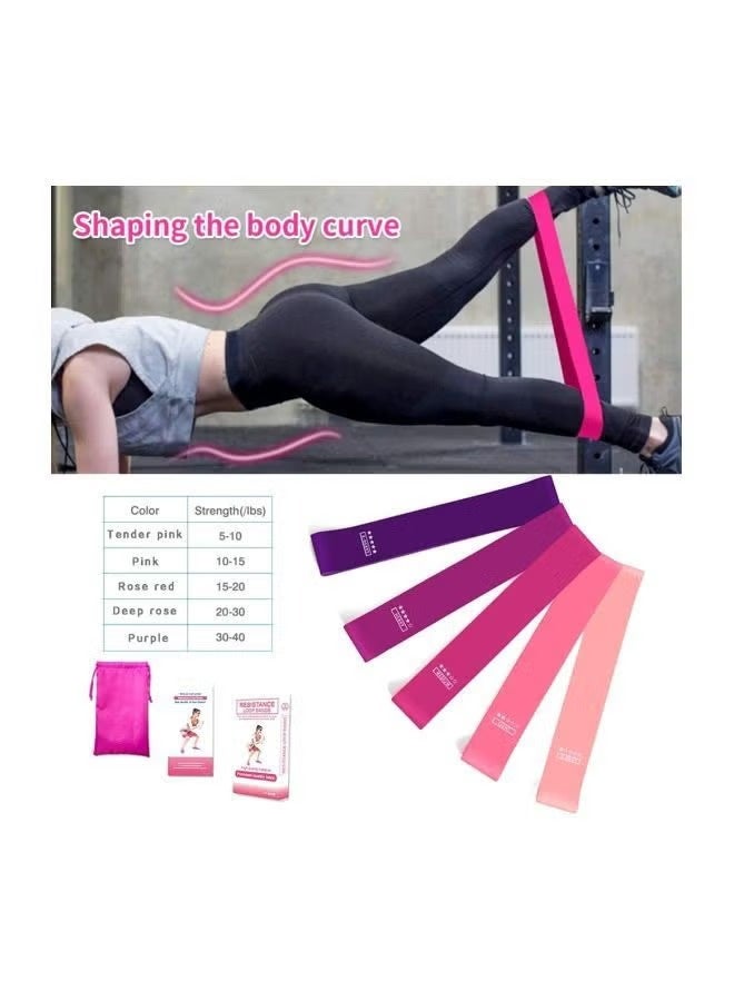 JOGAMS 5Pcs Resistance Loop Exercise Bands with Carry Bag Set 12x2 Inch - Image 2