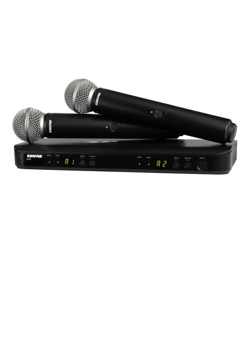 Shure Dual Handheld Wireless Microphone System BLX288UK/SM58X-K14 Black  - Image 1