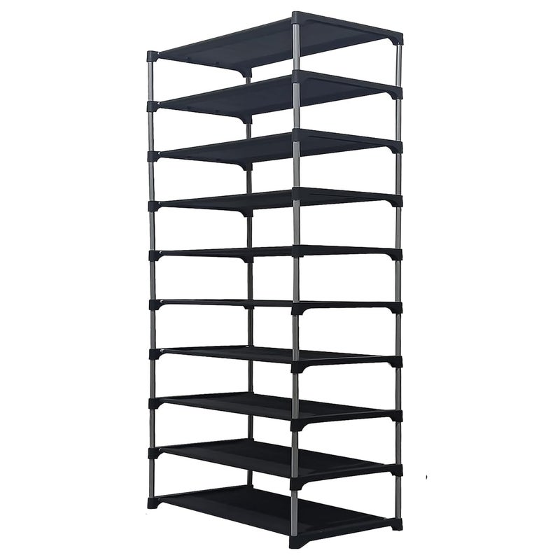 DEMARK Portable Shoe Rack Stand for Home Multipurpose Storage Organizer Lightweight with Iron Pipes Dust Proof Cover ShoeRack9Layer Grey - Image 4