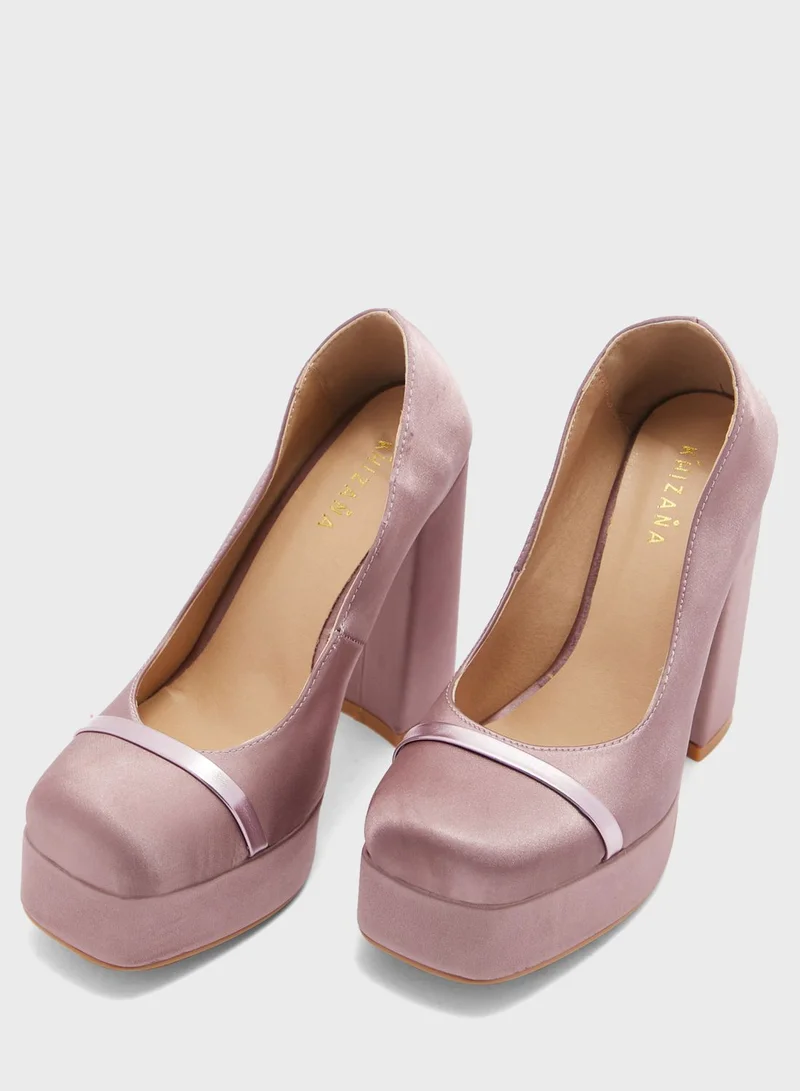 Khizana Satin Platform Pump
