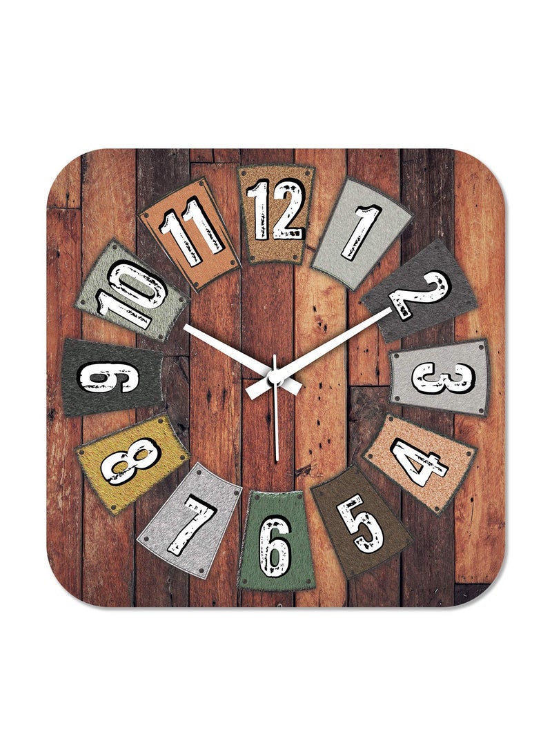 Rockford Rockford Wooden Square Designer Wall Clock without Glass (11X11 Inches)  - Image 1