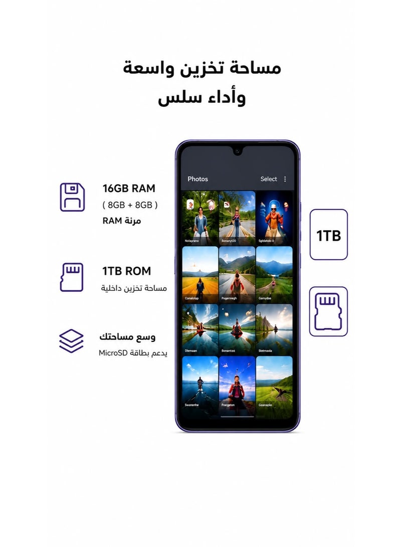  تكنو سكاي هاتف ذكي تكنو سكاي S26 ultra 5G  ثنائي الشريحة بطارية 6000mAh بنفسجي الدفع الإلكتروني (NFC) - Image 3