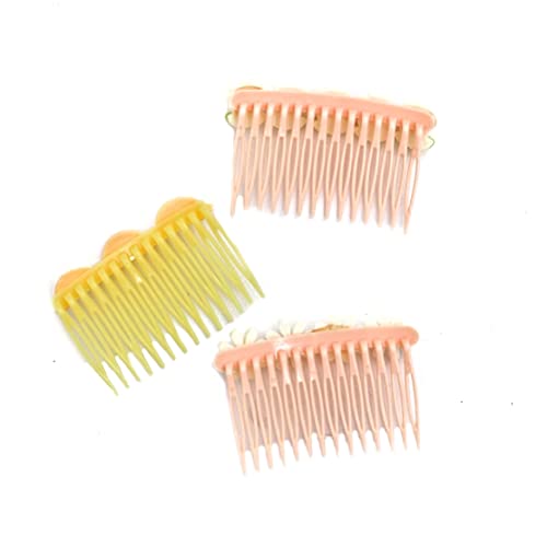 Yellow Bee Set of 3 Comb Pins for Girls, Pink & Yellow, 2-7 Years - Image 3