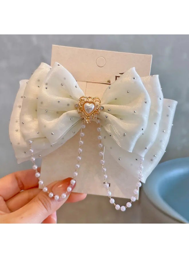 Goolsky مشبك شعر أنيق 5.31" مزين بالأقراط الاصطناعية والخرز - مثالي للاستخدام اليومي وحفلات, هدية مثالية للنساء والفتيات, مشابك شعر لطيفة, ثلاثية الأبعاد, ماسية, ترفيهية - Image 1