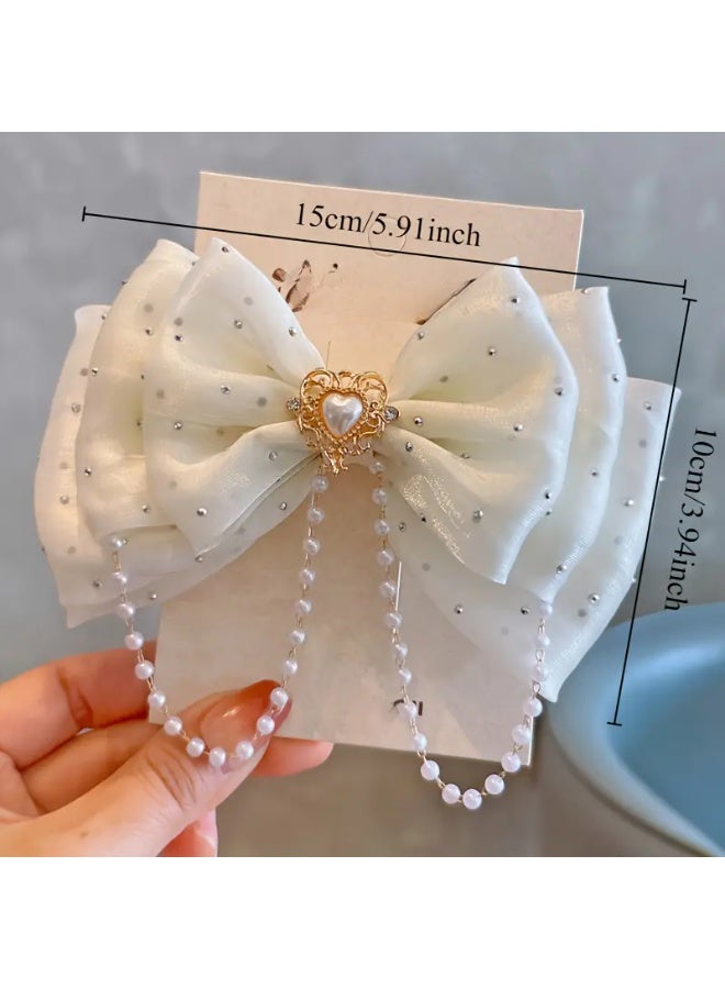 Goolsky مشبك شعر أنيق 5.31" مزين بالأقراط الاصطناعية والخرز - مثالي للاستخدام اليومي وحفلات, هدية مثالية للنساء والفتيات, مشابك شعر لطيفة, ثلاثية الأبعاد, ماسية, ترفيهية - Image 3