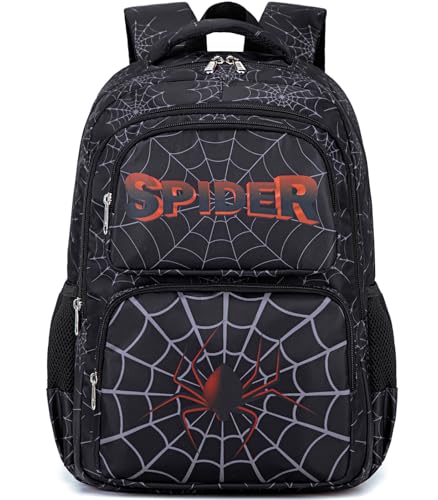 JIANYA Kids Backpack for School Cool Boys School Bag Spider Bookbag for Elementary Kids Children - Image 1