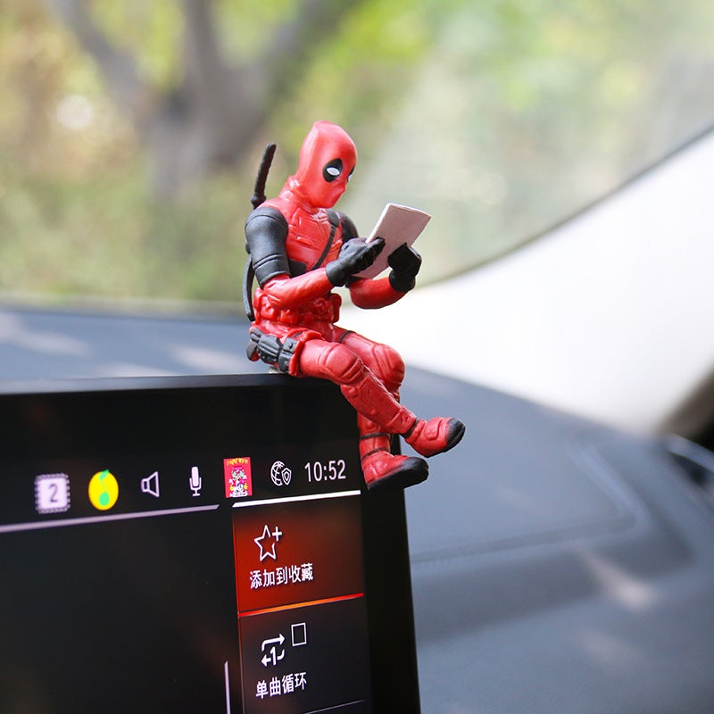 Deadpool Reading Book Figurine Car Dashboard Decoration - Image 1