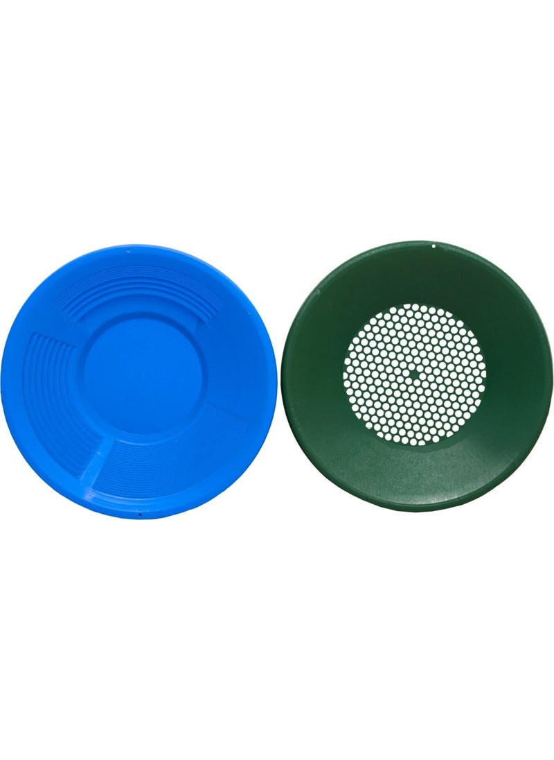 Silimo Blue Gold Pan Gold Sieve Pan Set - Gold Pan Gold Pan Strainer Gold Finding Washing Search  - Image 1