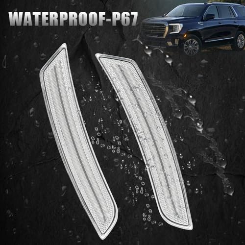 ROCCS LED White Camaro Side Marker Lights Fit for 2016-2024 Chevy Camaro ZL1/1LE/SS/RS/LS/LT, 2014-up Cadillac CTS, 2015-up Cadillac ATS Front Rear Bumper Fender Light,Clear Lens - Image 4