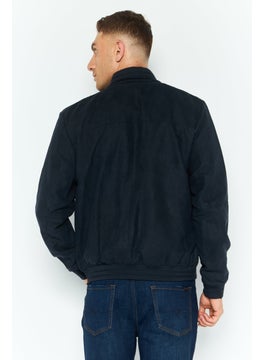 GEOX Men Solid Bomber Jacket, Navy  - Image 4