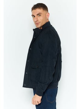 GEOX Men Solid Bomber Jacket, Navy  - Image 3