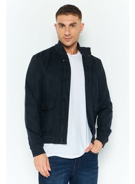 GEOX Men Solid Bomber Jacket, Navy  - Image 1
