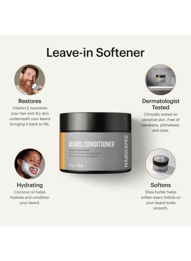 manscaped MANSCAPED® UltraPremium Beard Conditioner, Leave-in Softener with Nourishing Oils and Antioxidants, Shea Butter, Eucalyptus, Lavender, Coconut Oil Hydrates & Restores Moisture, (4 oz) - Image 2